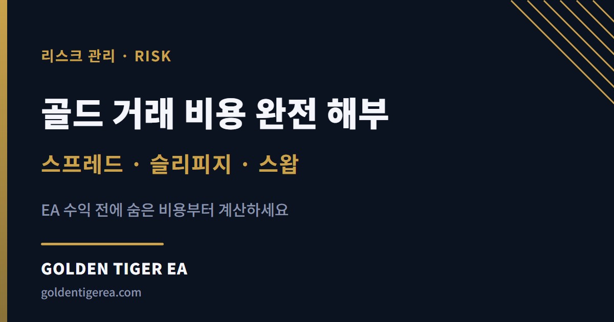 골드 거래 비용 완전 해부: 스프레드·슬리피지·스왑, EA 수익 전에 비용부터 계산하라
