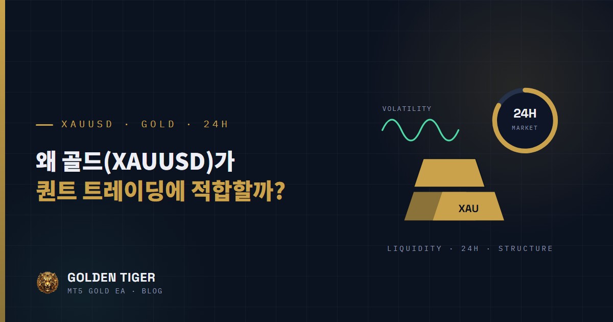 왜 골드(XAUUSD)가 퀀트 트레이딩에 적합할까? 3대 시장 특성 분석