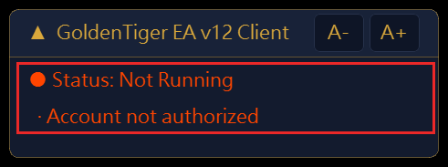 Not Running: Account not authorized
